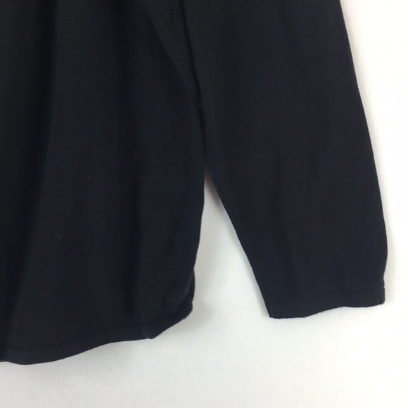 Karen Scott Cotton Boat Neckline Basic Black Sweater - Picture 5 of 6